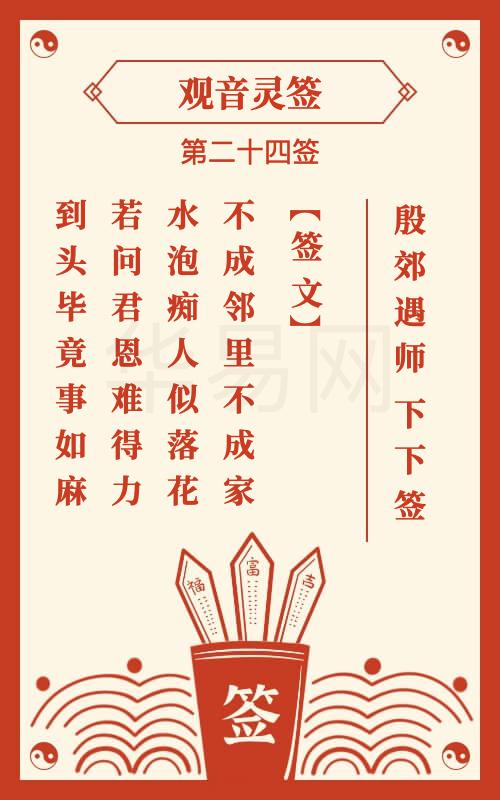 观音灵签 第24签