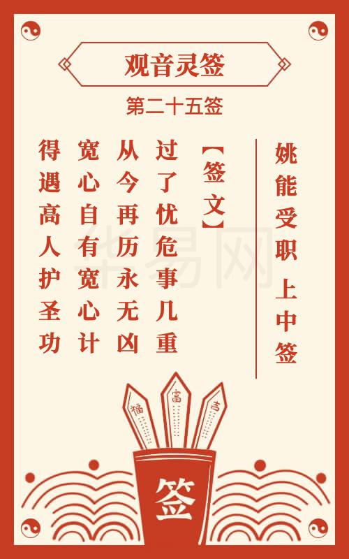 观音灵签 第25签