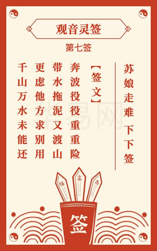 观音灵签 第7签