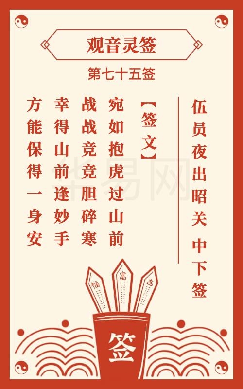 观音灵签 第75签