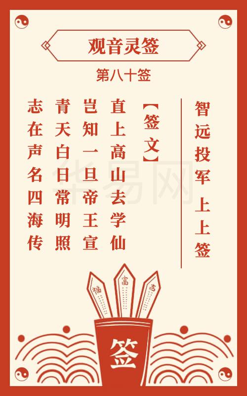 观音灵签 第80签