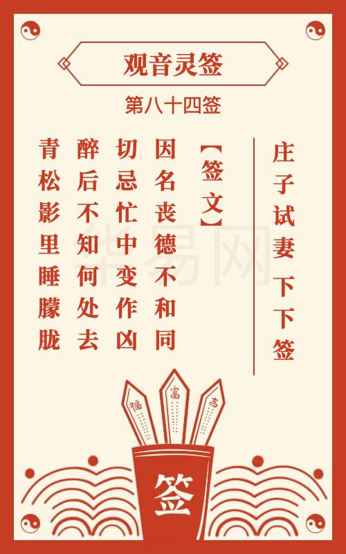 观音灵签 第84签